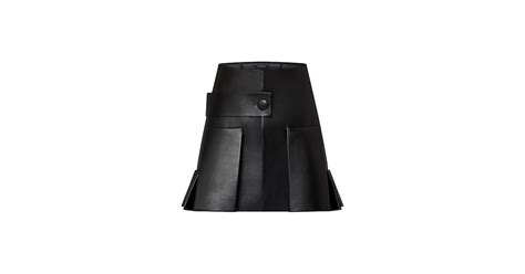 Products by Louis Vuitton: Leather Button Tab Pleat Skirt